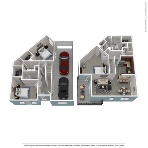 Floor plan for 3 beds, 2 baths